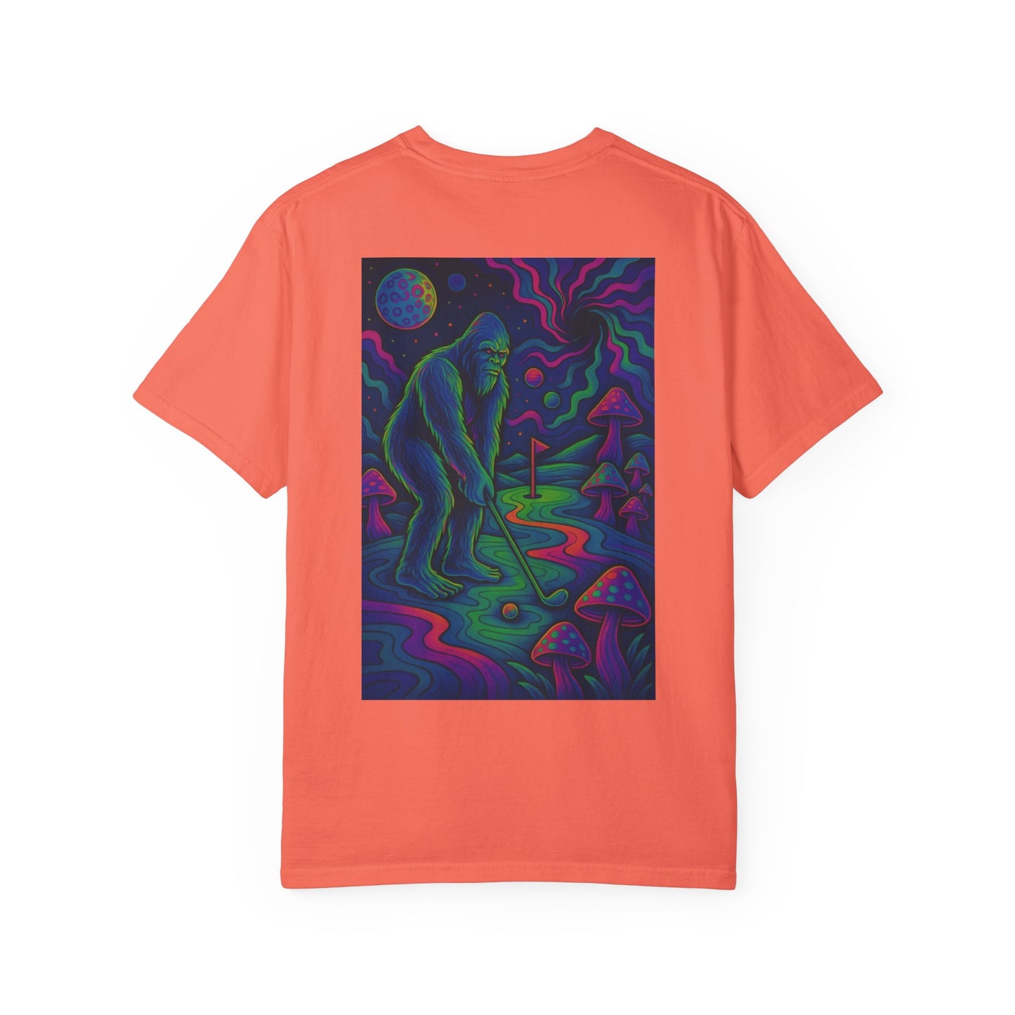Weekend Warrior Drippy Bigfoot Psychedelic Golf T-Shirt, Unisex Graphic Tee