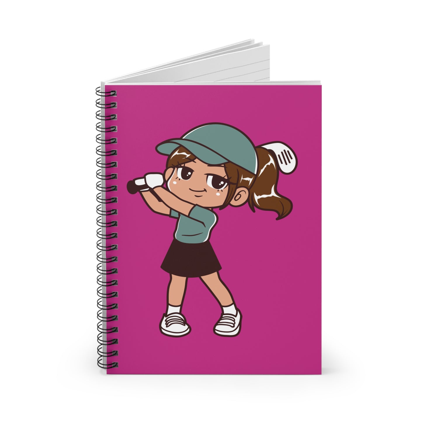 Golf Girl Spiral Notebook - Fun Kids Journal for School, Gift for Girls, Back to School Supplies, Creative Writing