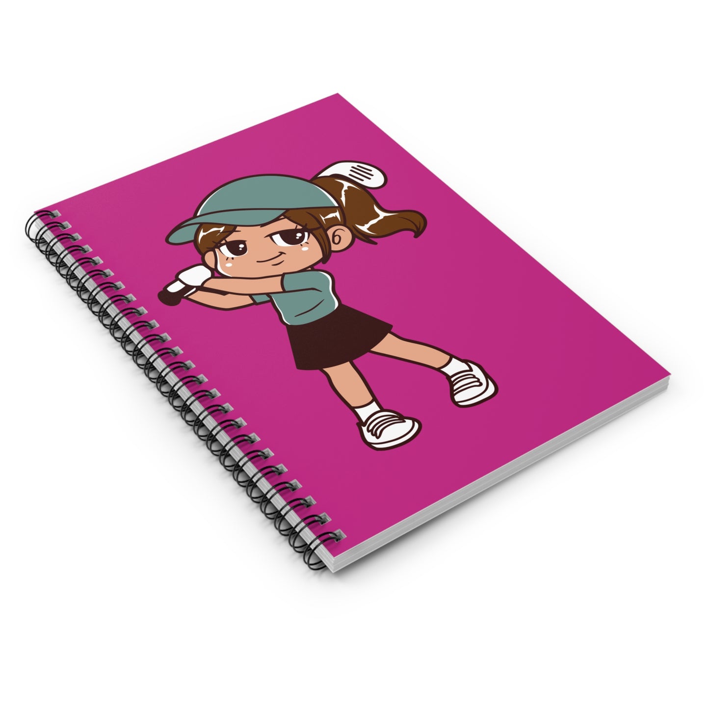 Golf Girl Spiral Notebook - Fun Kids Journal for School, Gift for Girls, Back to School Supplies, Creative Writing