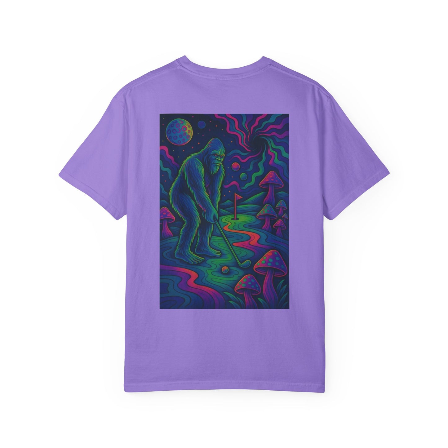 Weekend Warrior Drippy Bigfoot Psychedelic Golf T-Shirt, Unisex Graphic Tee