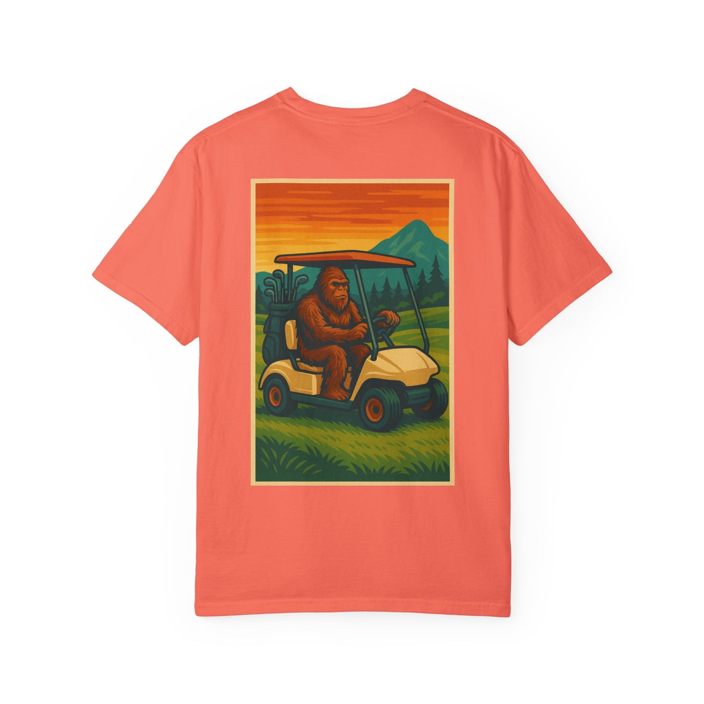 Weekend Warrior “Bigfoot on Golf Cart” Men’s T Shirt, Men’s Golf Apparel, Men’s Golf T-Shirt, Weekend Warrior Golf Co., Weekend Warrior Golf Apparel