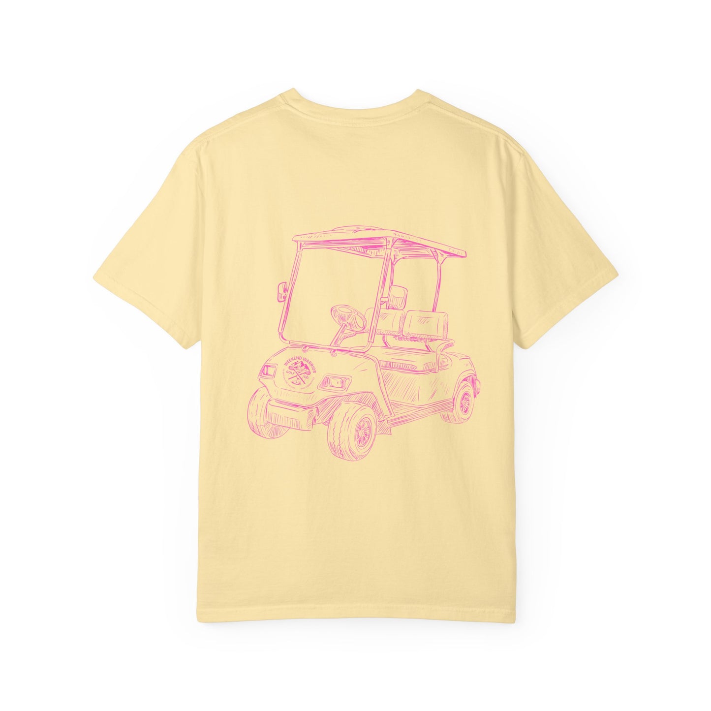 Weekend Warrior Pink Golf Cart Women’s Tee, Cute Golfer T-shirt, Sporty Style, Women's Golf Apparel