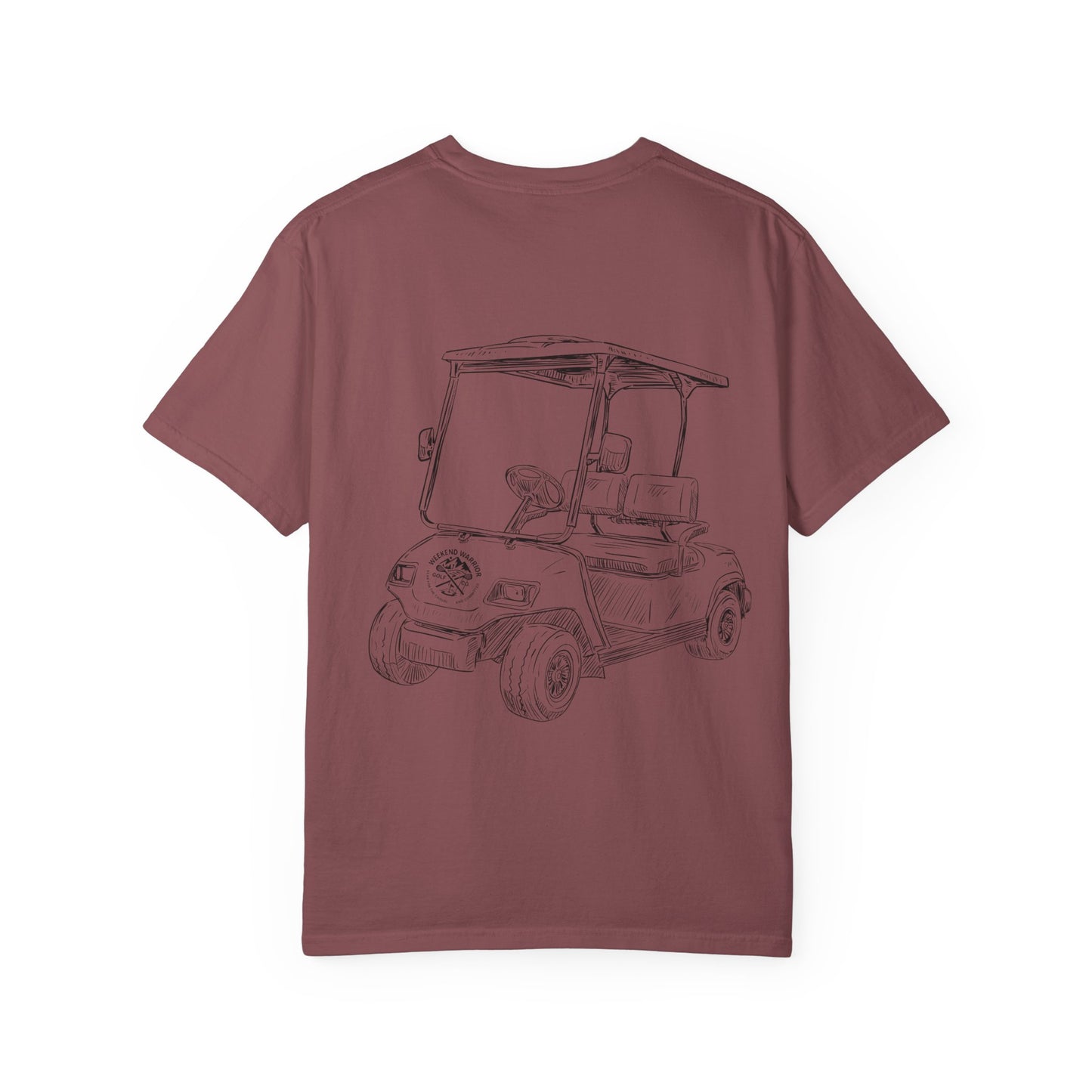 Weekend Warrior “Golf Cart w Logo” Men’s T Shirt, Men’s Golf Apparel, Men’s Golf T-Shirt, Weekend Warrior Golf Co., Weekend Warrior Golf Apparel