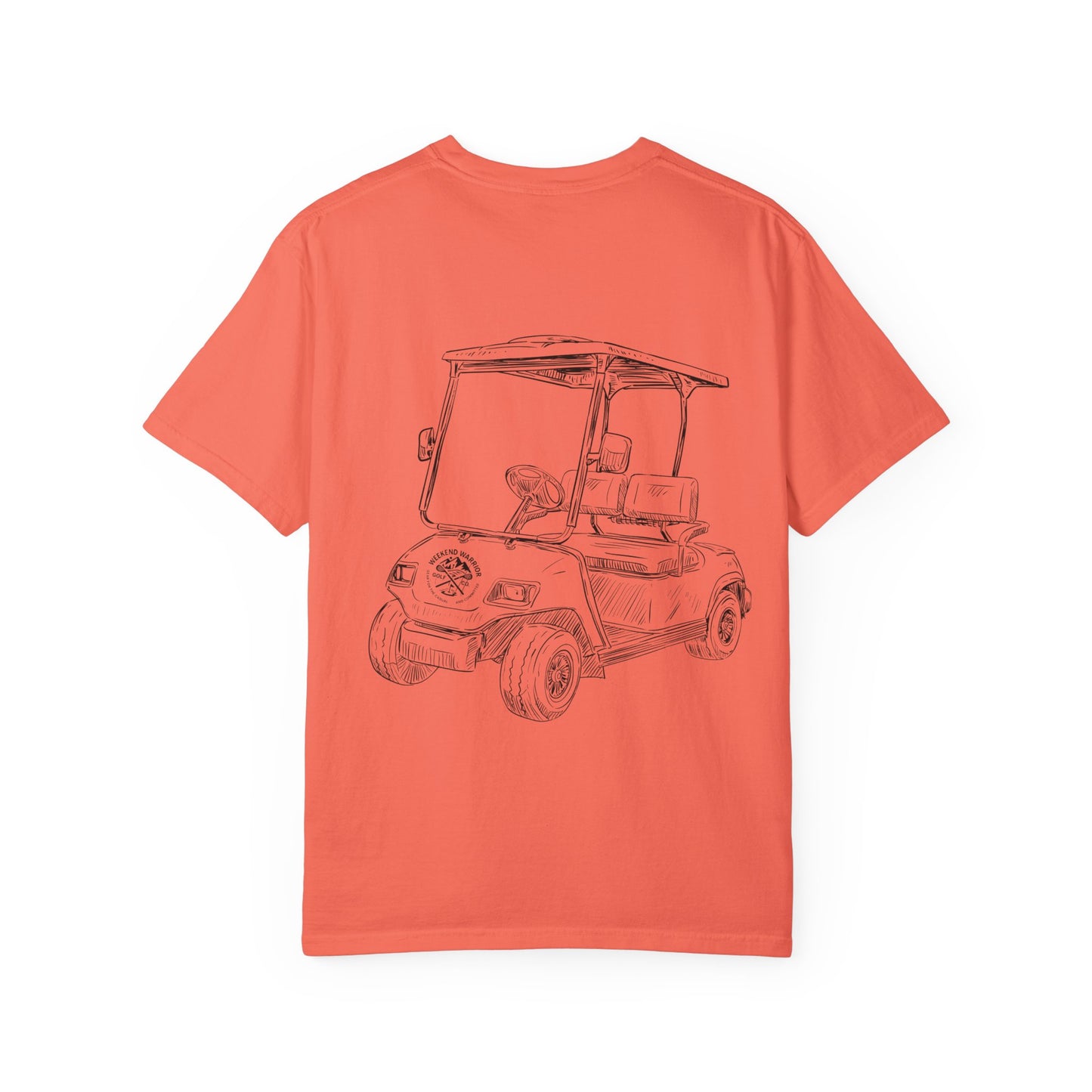 Weekend Warrior “Golf Cart w Logo” Men’s T Shirt, Men’s Golf Apparel, Men’s Golf T-Shirt, Weekend Warrior Golf Co., Weekend Warrior Golf Apparel