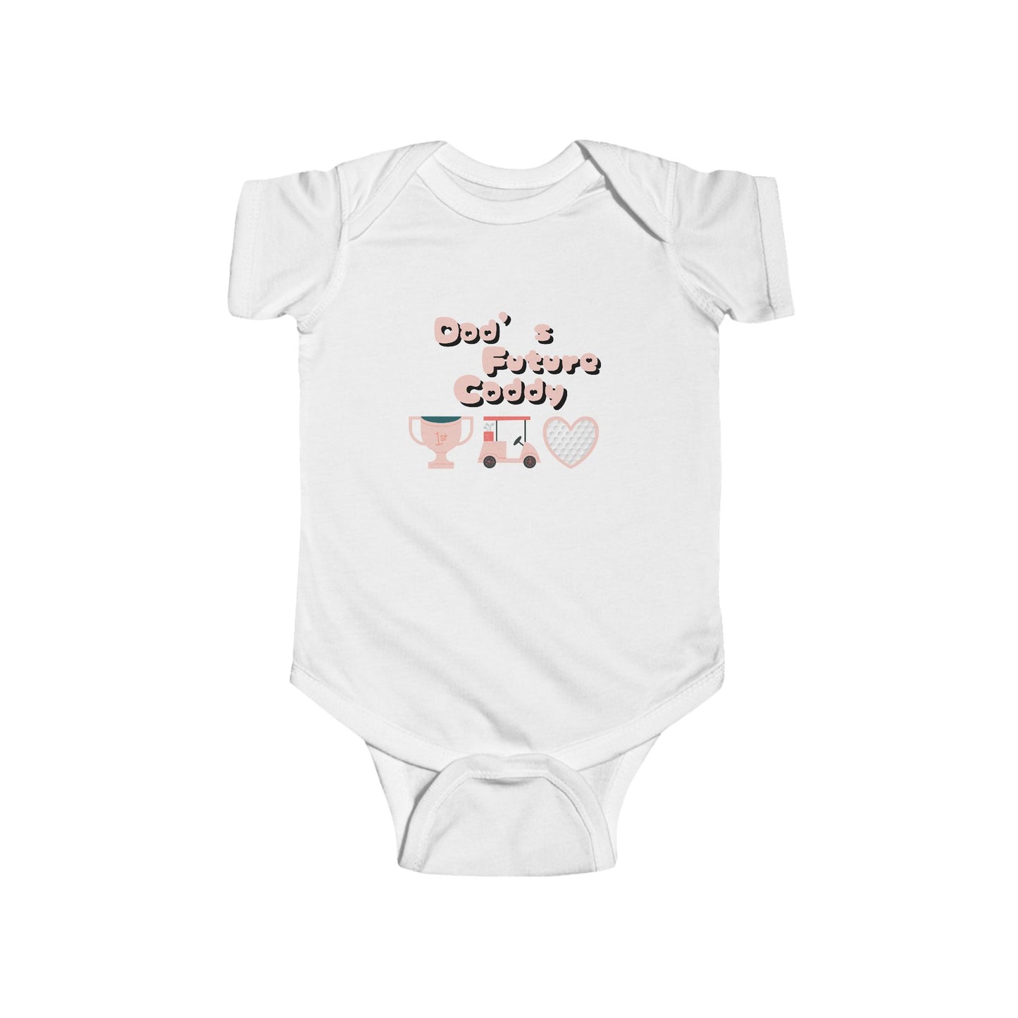 Weekend Warrior “Dad’s Future Caddy” Baby Girl Golf Onesie - Weekend Warrior Golf Co. - Future Weekend Warriors
