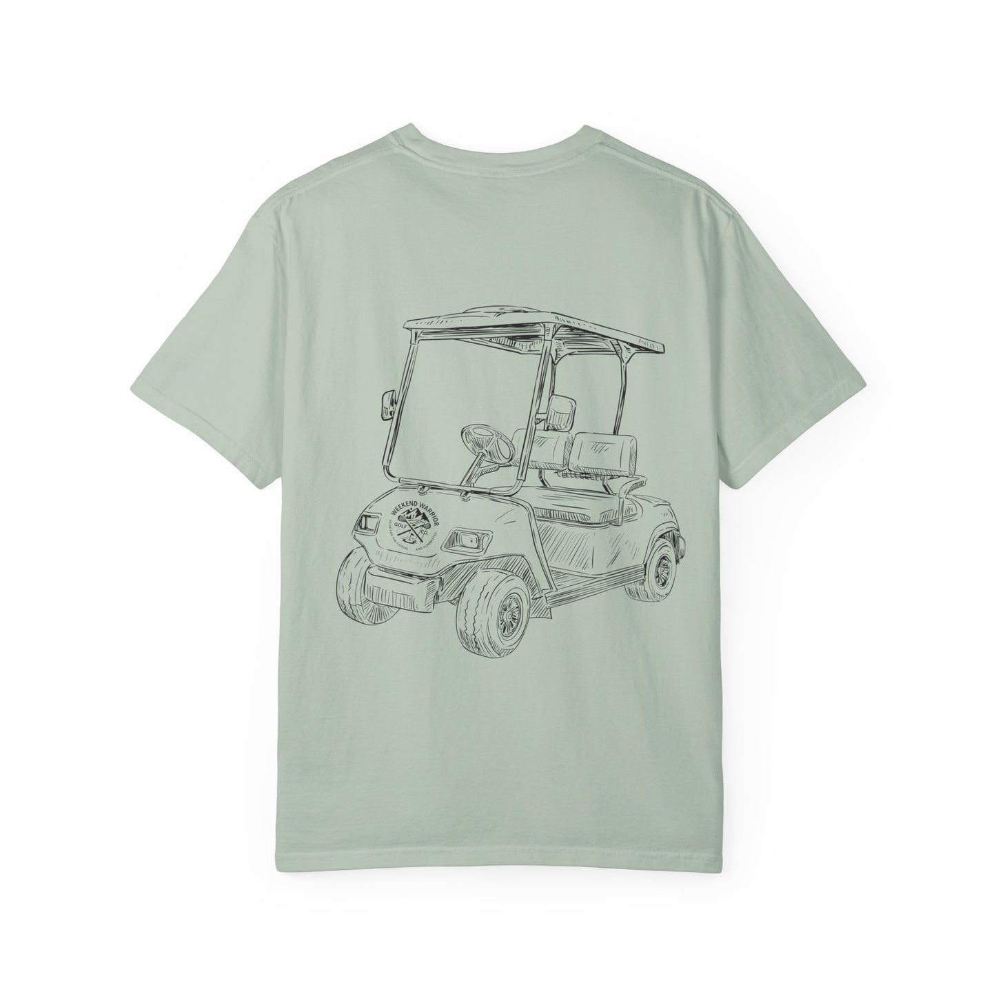 Weekend Warrior “Golf Cart w Logo” Men’s T Shirt, Men’s Golf Apparel, Men’s Golf T-Shirt, Weekend Warrior Golf Co., Weekend Warrior Golf Apparel