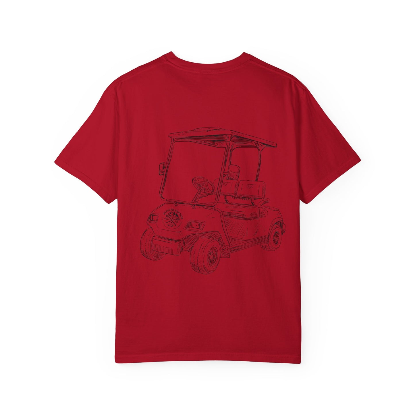 Weekend Warrior “Golf Cart w Logo” Men’s T Shirt, Men’s Golf Apparel, Men’s Golf T-Shirt, Weekend Warrior Golf Co., Weekend Warrior Golf Apparel