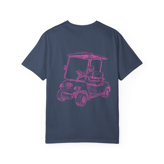 Weekend Warrior Pink Golf Cart Women’s Tee, Cute Golfer T-shirt, Sporty Style, Women's Golf Apparel