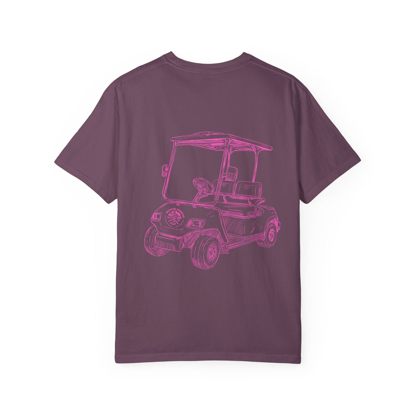 Weekend Warrior Pink Golf Cart Women’s Tee, Cute Golfer T-shirt, Sporty Style, Women's Golf Apparel
