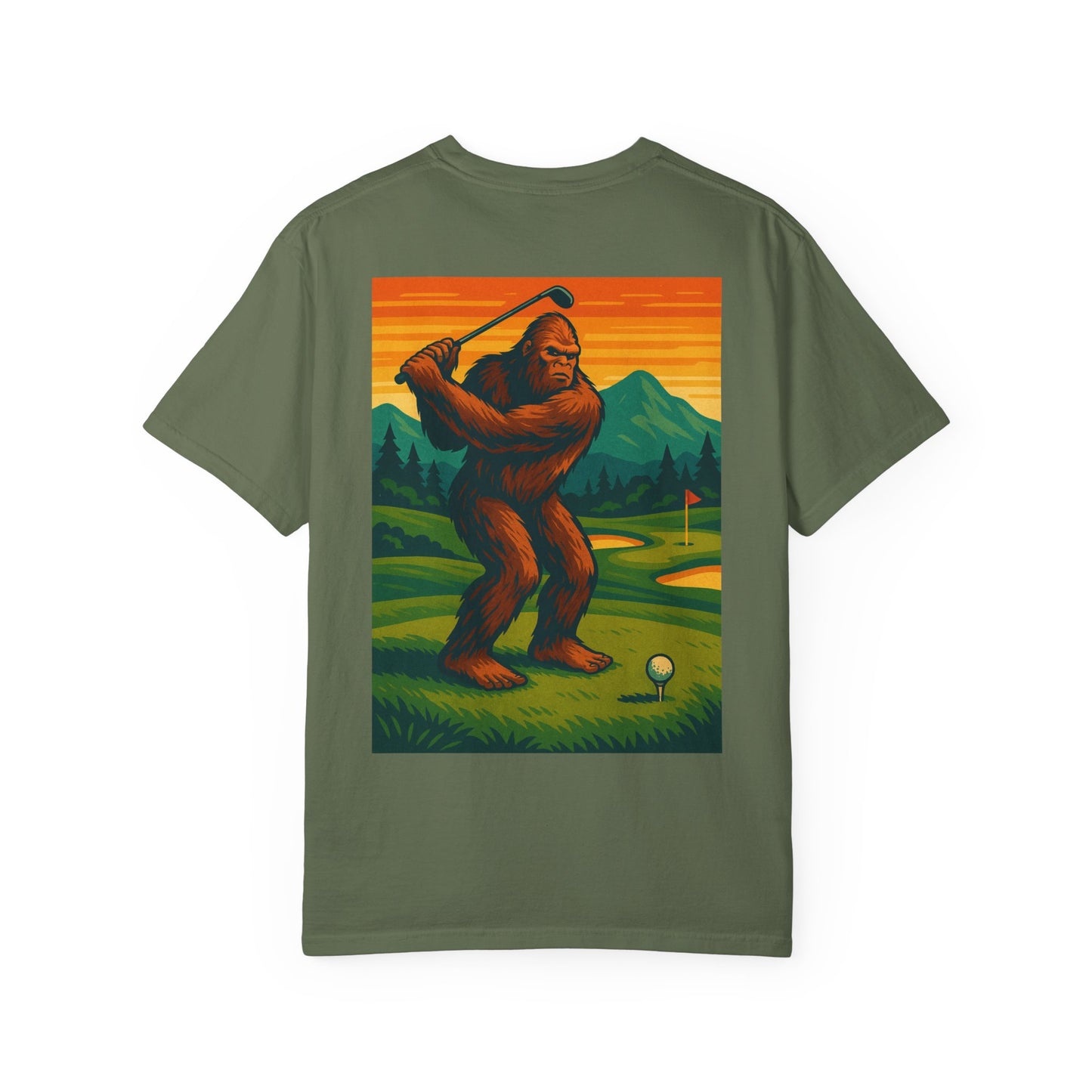 Weekend Warrior “Bigfoot Golfing” Men’s T Shirt, Men’s Golf Apparel, Men’s Golf T-Shirt, Weekend Warrior Golf Co., Weekend Warrior Golf Apparel