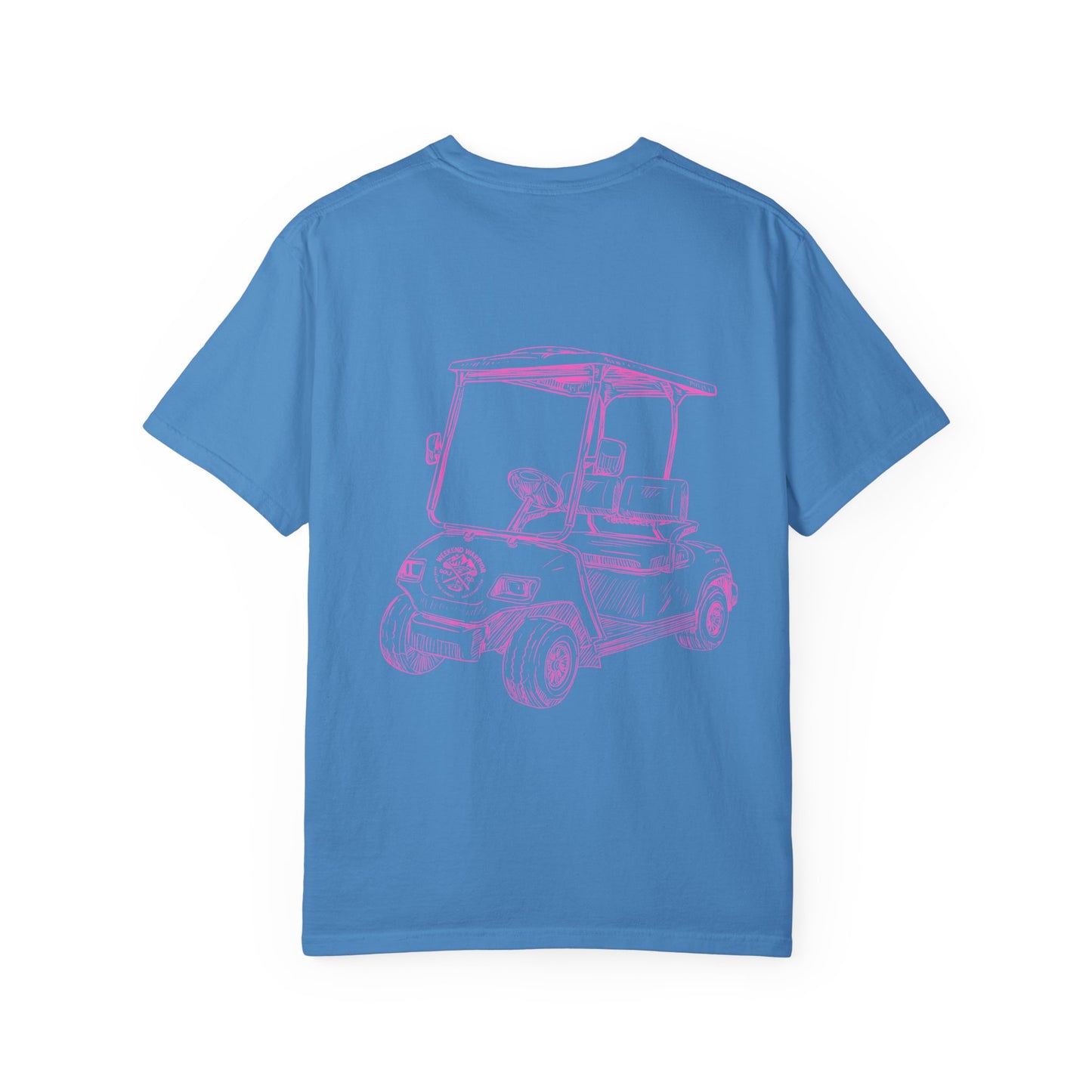 Weekend Warrior Pink Golf Cart Women’s Tee, Cute Golfer T-shirt, Sporty Style, Women's Golf Apparel
