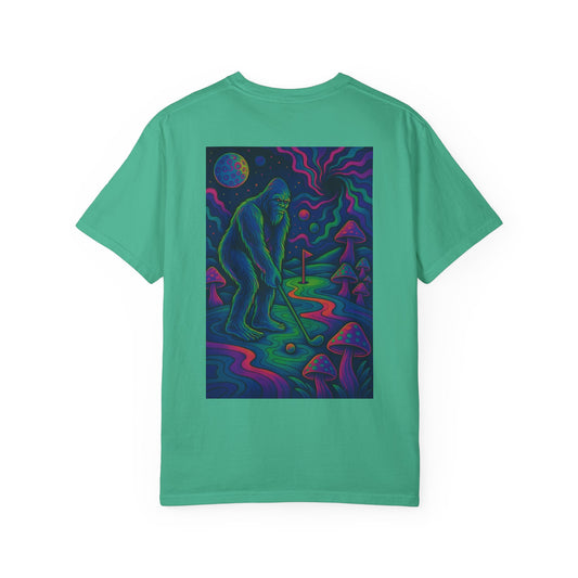 Weekend Warrior Drippy Bigfoot Psychedelic Golf T-Shirt, Unisex Graphic Tee