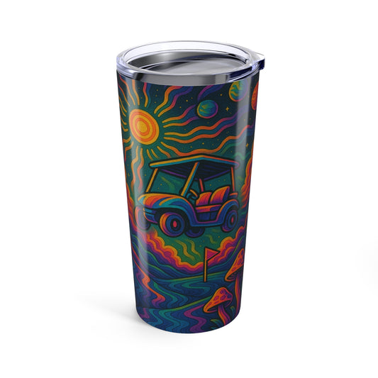 Golf Psychedelic 20oz Tumbler, Unique Tumblers for Golf Lovers