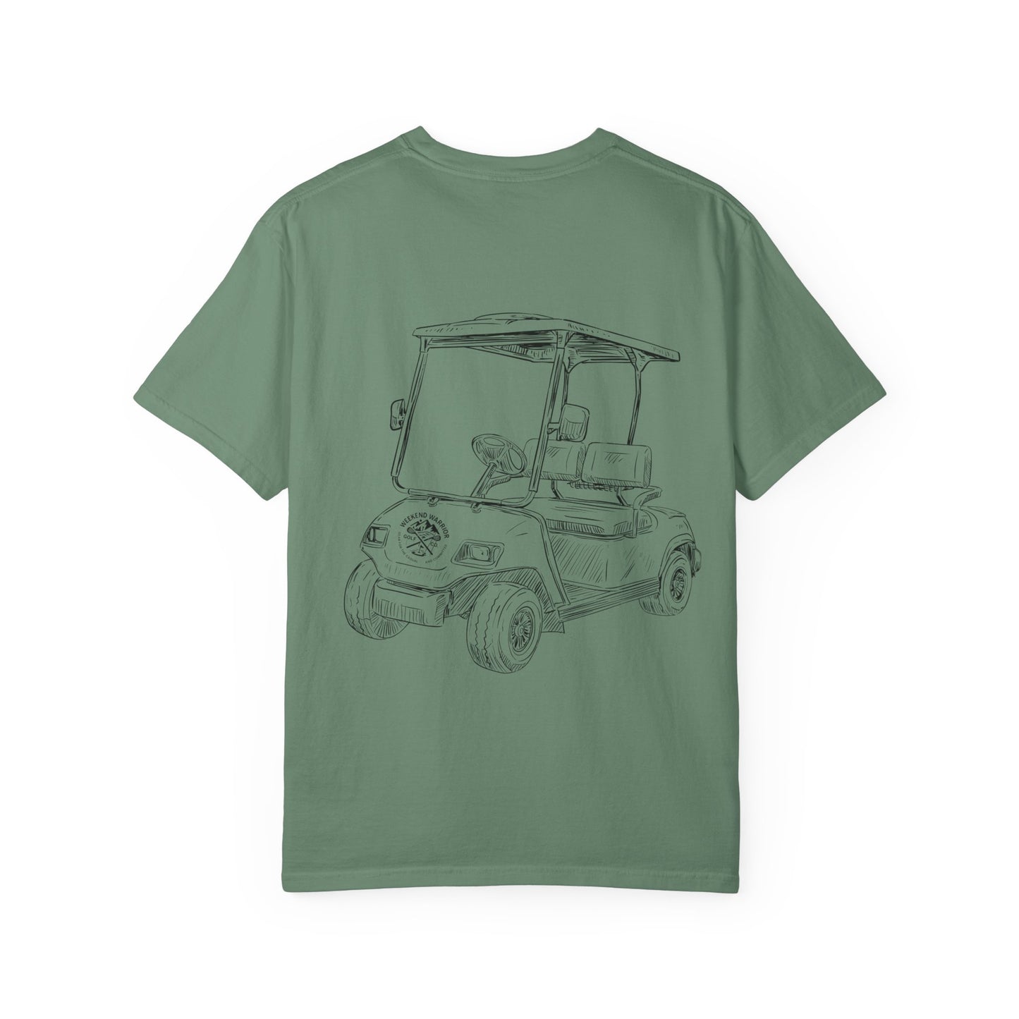 Weekend Warrior “Golf Cart w Logo” Men’s T Shirt, Men’s Golf Apparel, Men’s Golf T-Shirt, Weekend Warrior Golf Co., Weekend Warrior Golf Apparel