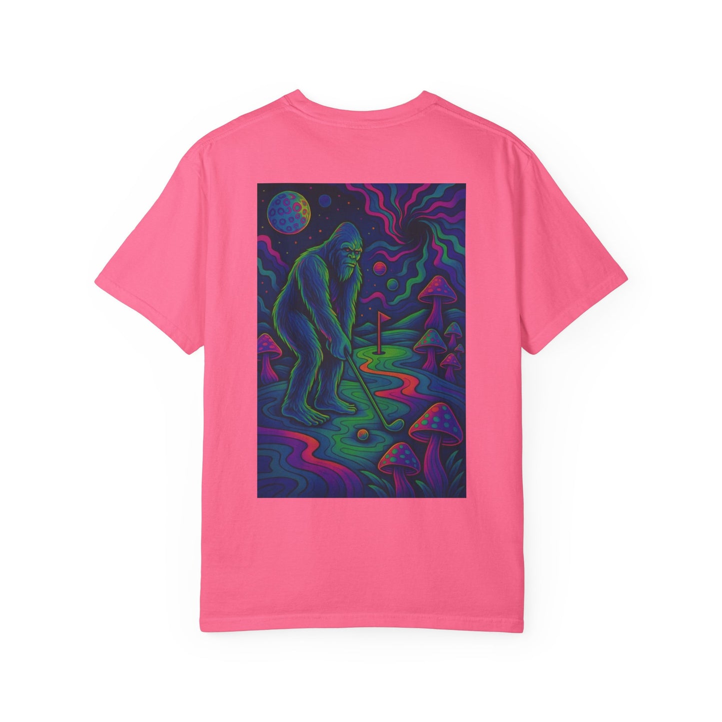 Weekend Warrior Drippy Bigfoot Psychedelic Golf T-Shirt, Unisex Graphic Tee