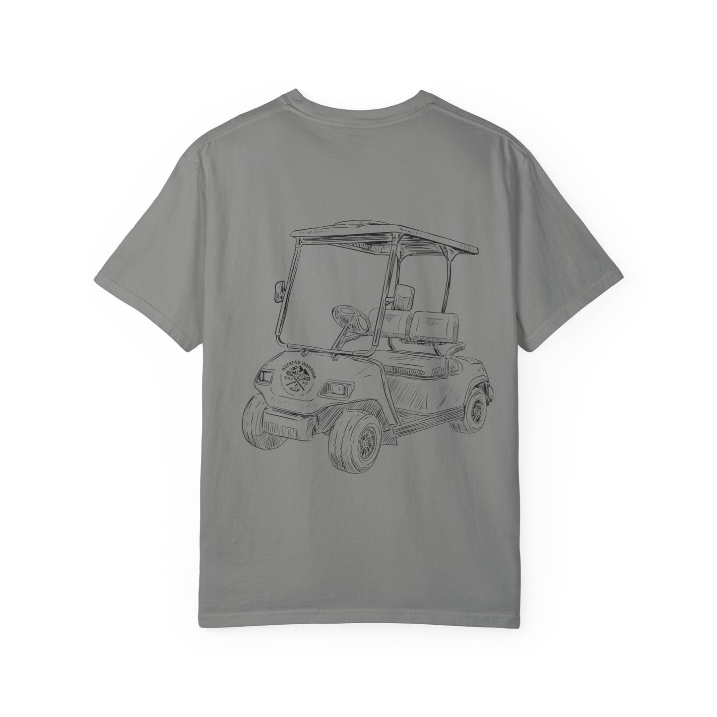 Weekend Warrior “Golf Cart w Logo” Men’s T Shirt, Men’s Golf Apparel, Men’s Golf T-Shirt, Weekend Warrior Golf Co., Weekend Warrior Golf Apparel