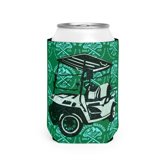 Golf Koozie - Weekend Warrior Golf Co - Can Cooler for Golfers - Beer and Golf Gift - Weekend Vibes