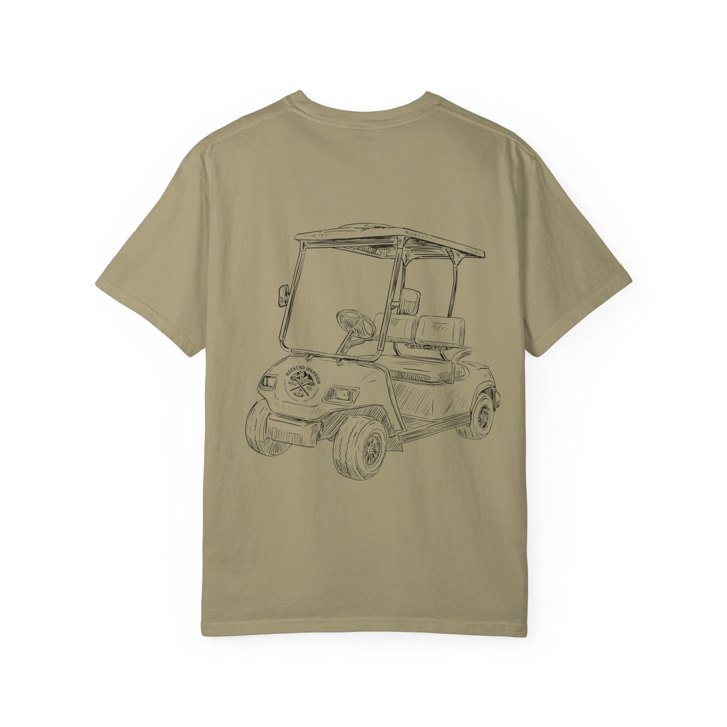 Weekend Warrior “Golf Cart w Logo” Men’s T Shirt, Men’s Golf Apparel, Men’s Golf T-Shirt, Weekend Warrior Golf Co., Weekend Warrior Golf Apparel