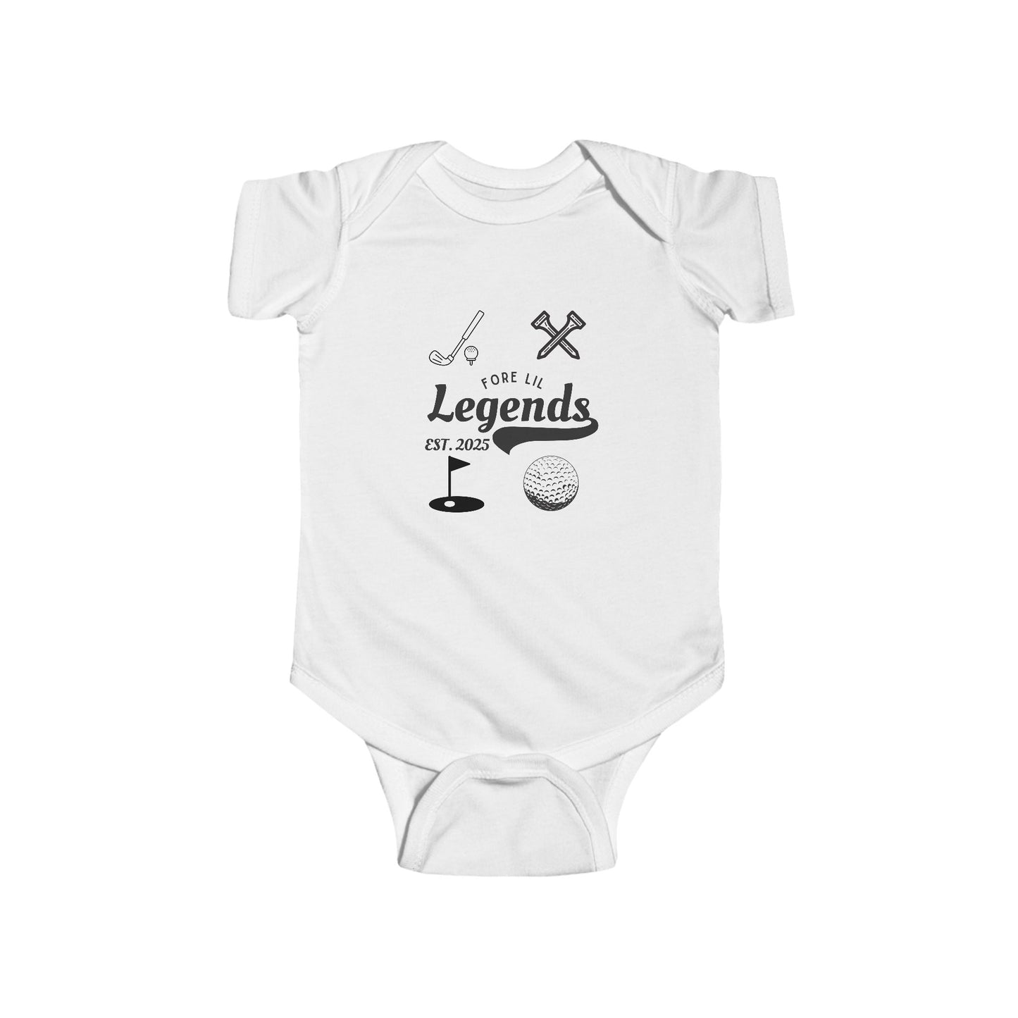 Weekend Warrior “Fore Lil Legends” Baby Golf Onesie - Weekend Warrior Golf Co. - Future Weekend Warriors