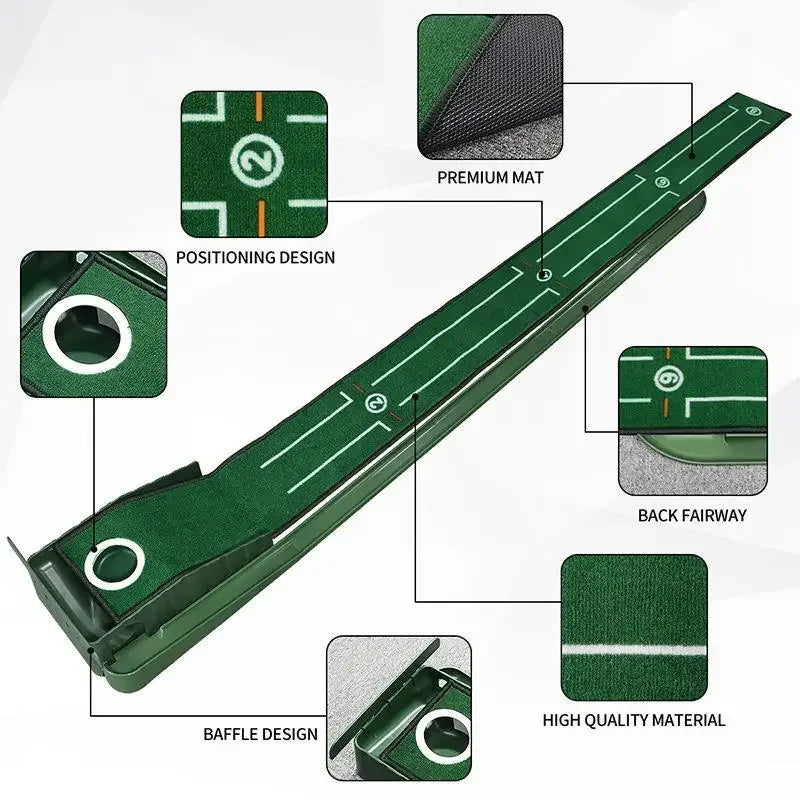 Mini Golf Putting Mat – Indoor & Outdoor Auto-Return Practice Green