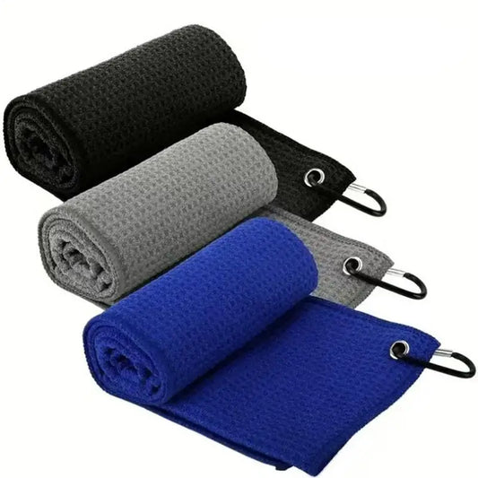 Microfiber Golf Towel – Soft, Absorbent Club & Ball Cleaner with Clip (3 Colors)