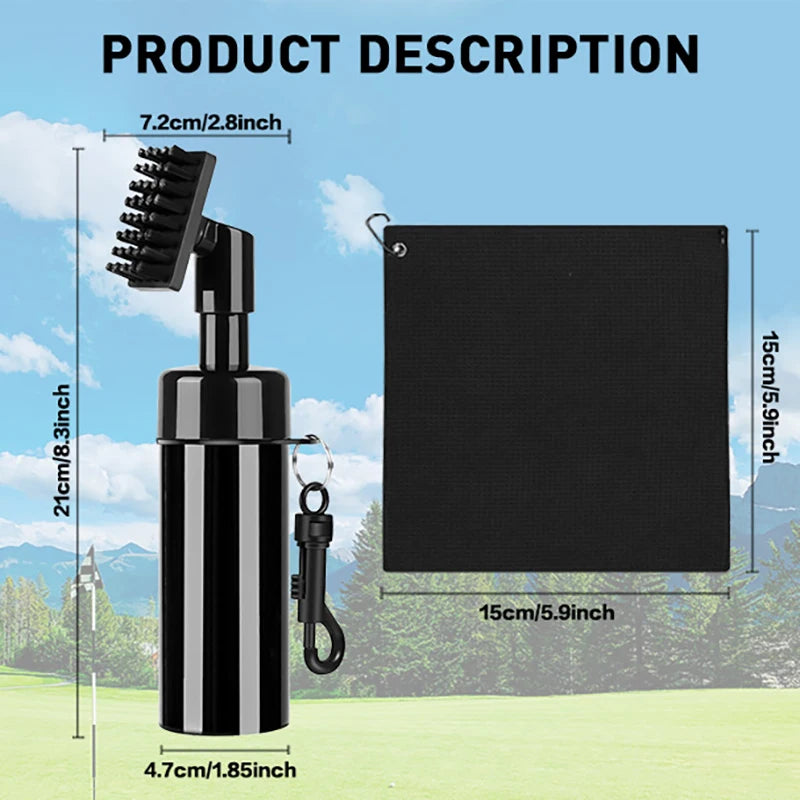 Pro Golf Club Cleaner Kit – Water Brush + Towel Combo for Club & Ball Cleaning