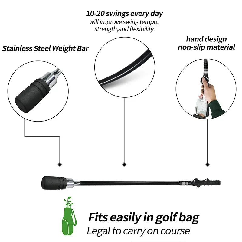 Golf Swing Trainer Stick – Indoor/Outdoor Practice Tool for Tempo & Strength Training
