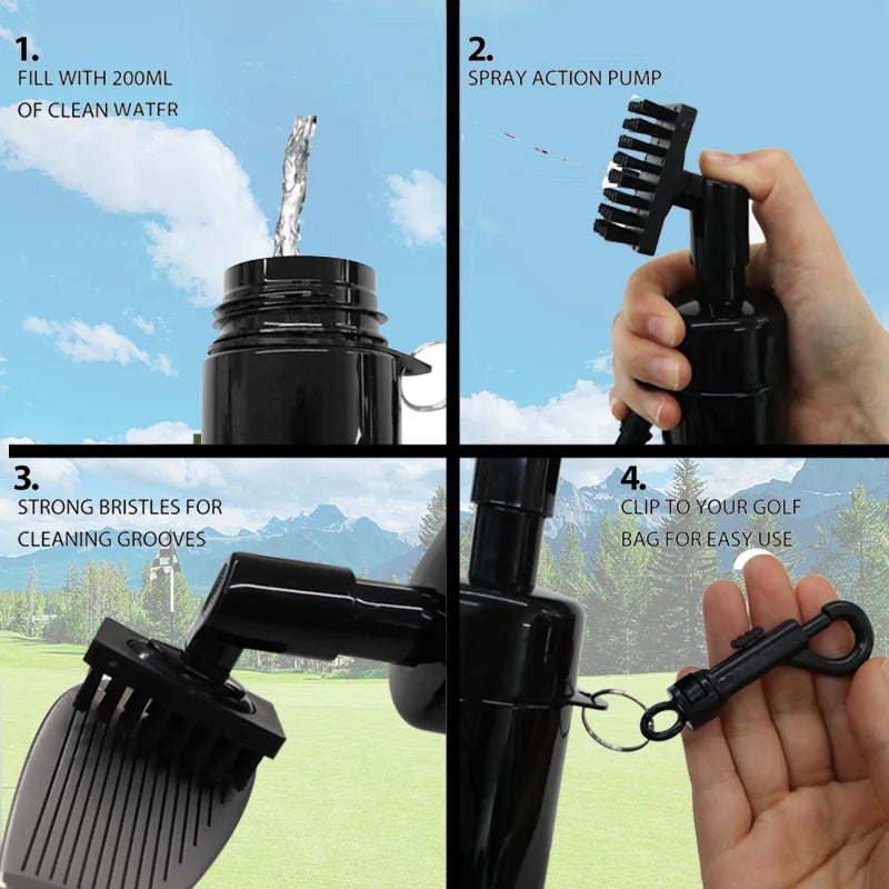 Pro Golf Club Cleaner Kit – Water Brush + Towel Combo for Club & Ball Cleaning